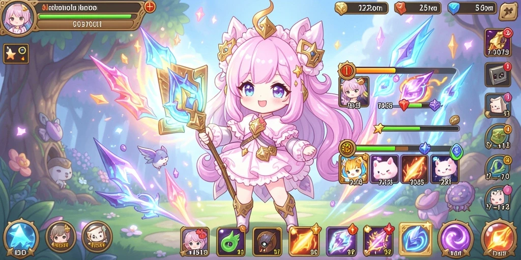 Screenshot dari level pertama yang penuh warna.